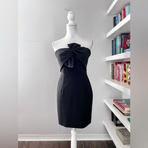 Aqua Dresses strapless mini black dress with bow front size 6